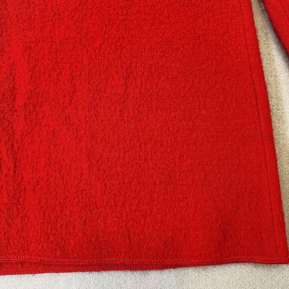 Talbots Red Boiled Wool Jacket Coat Sz Medium Lightweight 4 Button Pockets Scarf - Picture 8 of 16